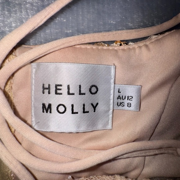 Hello‎ Molly Nation Dress Sz 8  Gold Sequin Embroidered Party Holiday Gala Hoco - Picture 10 of 13